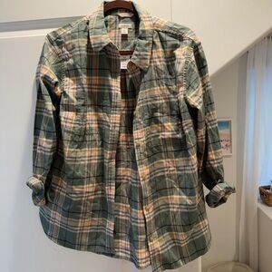 L.L. Bean Sea Green Plaid Women’s Shirt